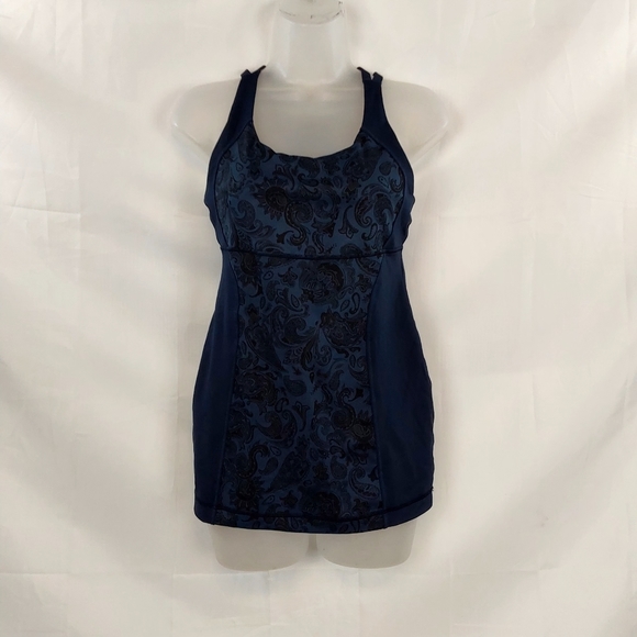 Lululemon Inkwell Paisley Energy Tank Top with Bra - Picture 2 of 11